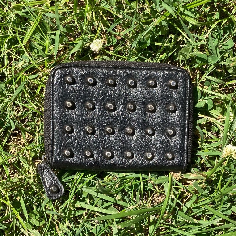 Black studded wallet